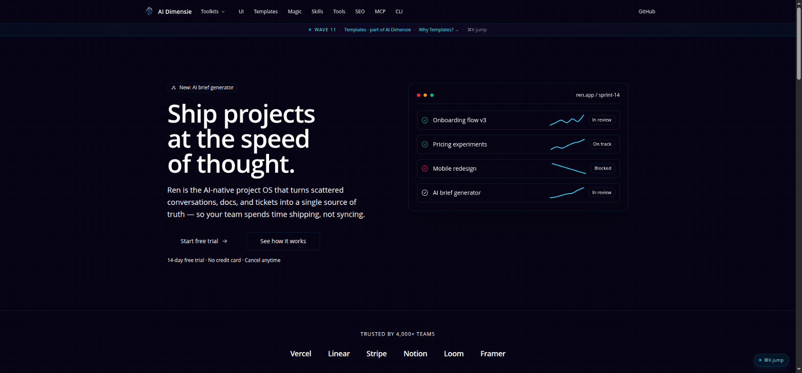 SaaS landing page